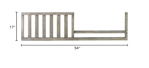 Image of CC KITS Toddler Bed Safety Guard Rail for Ti Amo Convertible Cribs by Bivona - Solid Wood Rail for Convertible Crib to Toddler Bed Conversion - Safety Bed Rail for Children (Option 2, Misty Grey)