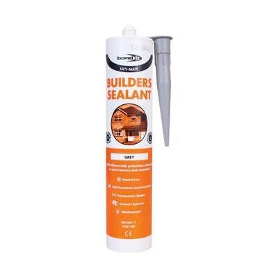 Bond it Ultimate Low Modulus Neutral Cure LMN Builders Silicone Sealant Building Silicone Sealant Internal External Door Window Frames Glass Cement Wood EU3 (Grey)
