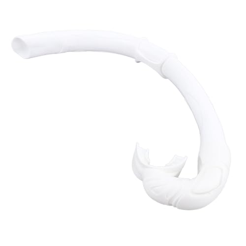 ANGGREK Snorkeling Snorkel, Easy to Clean Freediving Snorkel Comfortable Silicone Foldable Space Saving for Swim Training (White)