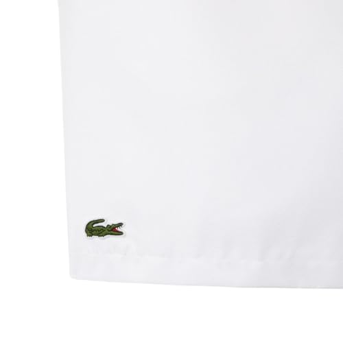 Lacoste Men\'s Sport Lightweight Diamond Taffeta Tennis Shorts, White, Medium
