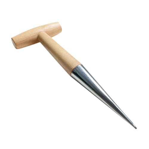 Toddmomy Ergonomic Wooden Handle Dibber Garden Soil Puncher Planting Tools for Garden and Home