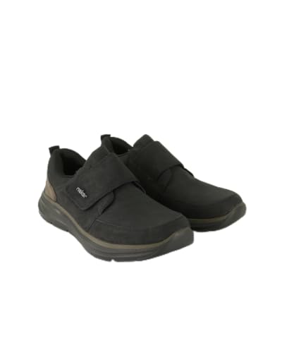 Rieker B1854 mocassin homme soulier cuir souple anti-stress sans lacet noir