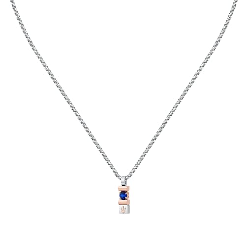 Maserati Collar para Hombre en Acero, Zafiros Sostenibles,