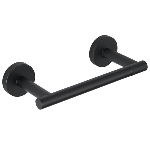Toilettenpapierhalter, Doppelpfosten, schwenkbarer Taschentuchrollenhalter, Edelstahl, rostfrei, Wandhalterung, TP, große Megarolle, kompatibel für Badezimmer, Gewerbe und Wohnmobil, Schwarz
