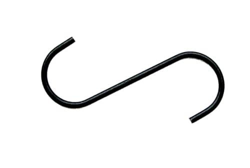 Garden Artisans 6 Inch S Hook Black Coated Forged Steel with 2 Inch Openings - Single