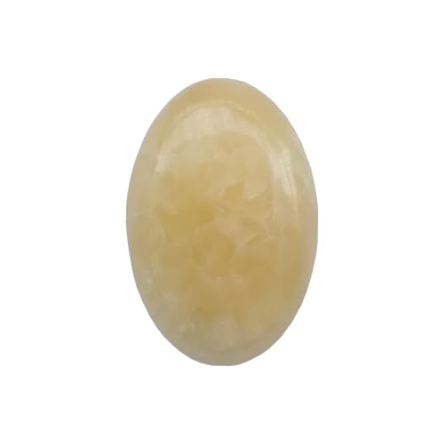 Sunshcat Natural Yellow Jade Mini Oval Palm Crystal and Healing Massage Spa Herapy Energy Stone,Crystal Spa Chakra Stone