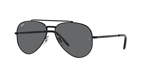 Óculos de Sol Ray-Ban New Aviator 0RB3625 002/B1 Tam 58 / Preto - Lentes Cinza Escuro
