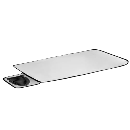 QWORK® Groß Bügelmatte 70x48 cm mit Silikonbügel und 3 mm Polsterung - Hitzebeständige Bügelunterlage für Tisch