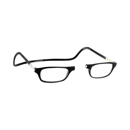 CliC Eyewear - Gafas de lectura - con imanes flexibles - Original CLIC CLASSIC - Gafas de lectura para hombre y mujer (2.0, negro)