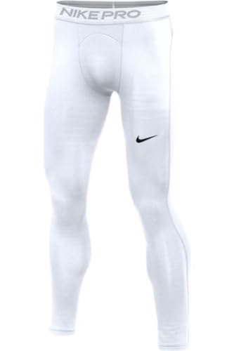 Nike Mens Pro Warm Training Tight (Medium, White)