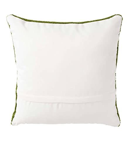 Plow & Hearth Indoor/Outdoor Scarecrow Hooked Polypropylene Throw Pillow, Finely Detailed, All-Weather, Durable Polypropylene/Poly-Canvas Cover, Easy To Clean, Machine Washable, 18" Sq. #TOP2