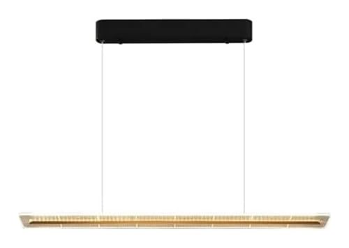 Bande de métal doré en V pour ce lustre suspendu au design ultra-mince