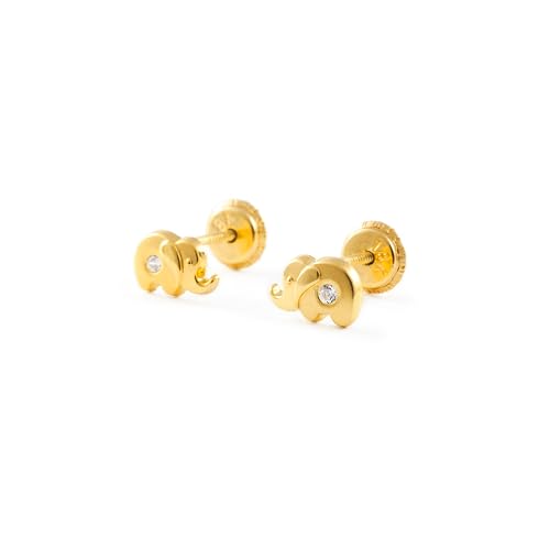 Pendientes bebé elefante en oro para evitar alergias y pérdidas 2