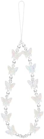 SHILPMART Butterfly Phone Strap Lanyard, Birthday Gift for Girl, White
