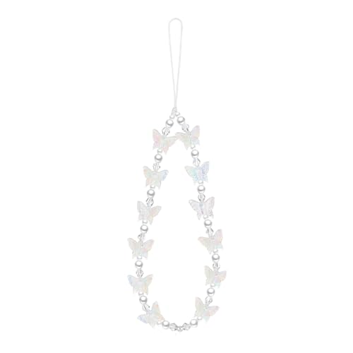 SHILPMART Butterfly Phone Strap Lanyard, Birthday Gift for Girl, White