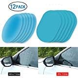 Jelacy Car Rearview Waterproof Film,Anti-Fog Film- Waterproof and Anti Fog, Anti-Glare Side Mirror Protective Film, Anti Fog Transparent car Rear View Mirror Accessories, (12 Pack)