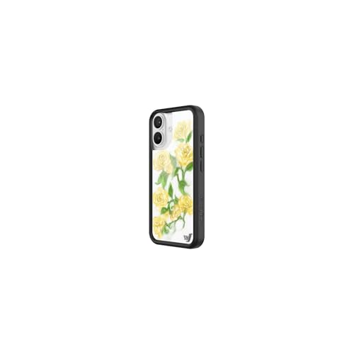 Image of Wildflower Cases - Compatible with iPhone 16 | Protective Black Bumper, 6.5ft Drop Test Certified, Women Owned Small Business | Floral Nature Green Aesthetic Trendy | Yellow Roses