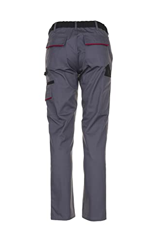 Planam 2329040 Highline Damen Bundhose, Schiefer/Schwarz/Rot, Größe 40