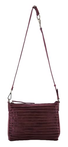 Cuir véritable rouge foncé FREDsBRUDER Riffel Crossbag de luxe