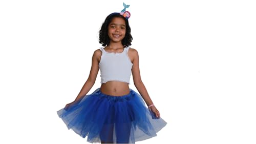 Saia De Tule Infantil Carnaval E Festas Super Cheia De Luxo (Azul Royal)
