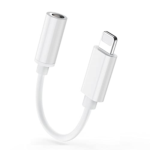 【Apple MFi Certificado】 Adaptador Auriculares iPhone 3.5 mm Lightning to Auriculares Jack Cable Audio Compatible con iPhone 13/12/11/11 Pro/XR/X/XS/8/8Plus/7/7Plus