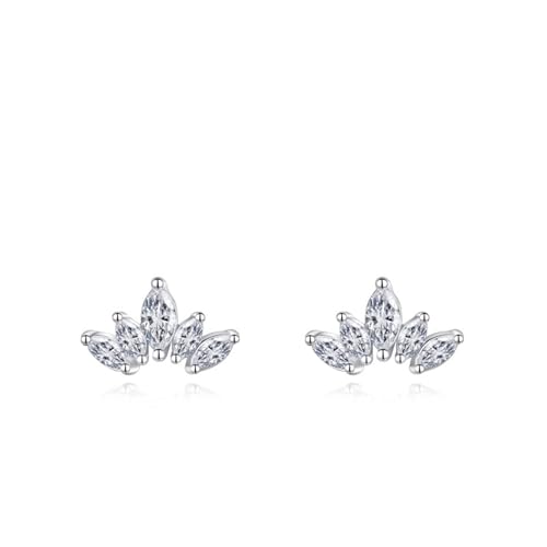 Boucles d'oreilles en argent 925 couronne en poire et zircone cubique au style vintage