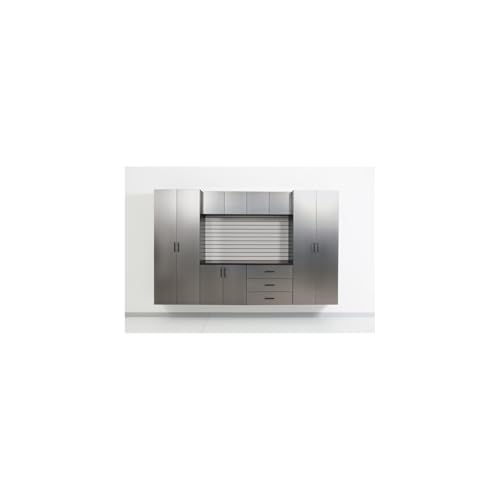 Image of Maykoosh Wall Mounted Storage Cabinet with Doors & Shelves Garage & Home Organization Metal /32x28x20 Drawer Cabinet