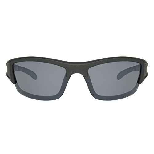 Panama Jack Men's Polarized Silver Flash Blade Sunglasses, Metallic Dark Gray, 683