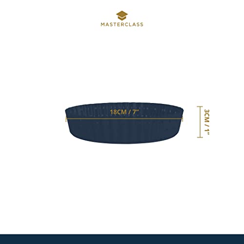 MasterClass Crusty Bake 18 cm Perforated Quiche Tin with PFOA Non Stick and Loose Bottom, Fluted, Robust 1 mm Carbon Steel, Grey