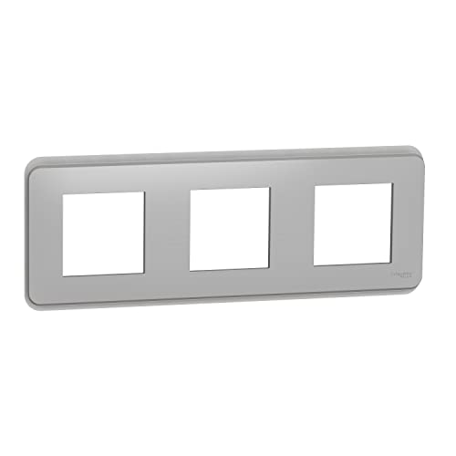 Plaque Unica Pro Schneider Electric NU400630 pour aligner 3 interrupteurs alu