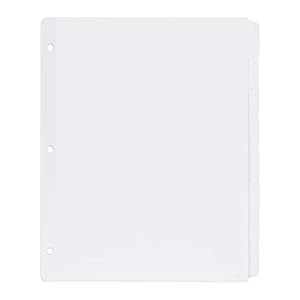 Amazon Basics 8-Tab Paper Binder Dividers, 6 sets