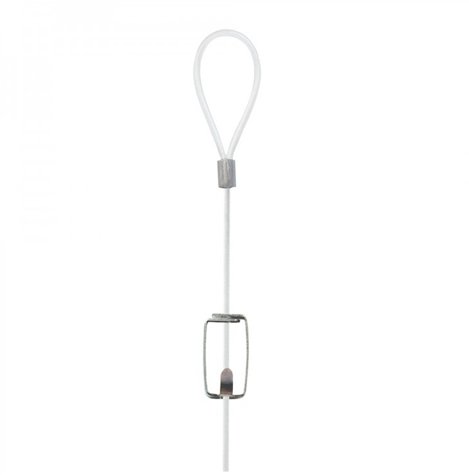 Image of STAS Looped End Cord Clear Nylon - 10 pack - Perlon Picture Cable Wire For Picture Hanging Hooks and Picture Rails (98 inch length, 2mm diameter)