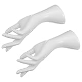 ZUNOXAZ 2 Piezas Soporte para Exhibición de Joyas Forma de Mano Femenina Escultura Decorativa de Plástico Resistente para Pulseras Relojes y Collares para Escaparates y Exposiciones