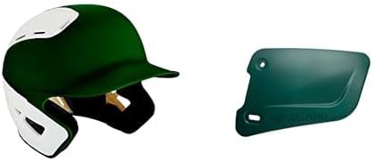 Bundle of Mizuno B6 Adult Baseball Batting Helmet, Forest-White, Large/X-Large + Mizuno Batters Face Protector, Forest, Left Hand Batter