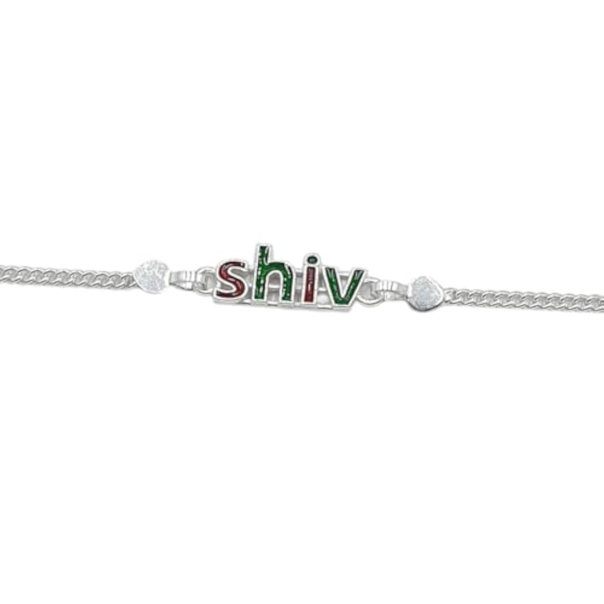 Pure Silver Cute Design Shiv Rakhi for Brother