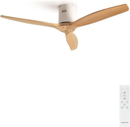 CREATE/WINDCALM/Ventilador de techo ABS blanco aspas efecto mader...