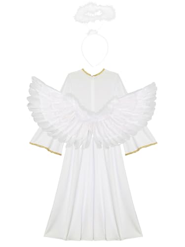 Disfraz de Ángel para Niñas de 8 Años con Alas y Accesorios miniatura 5