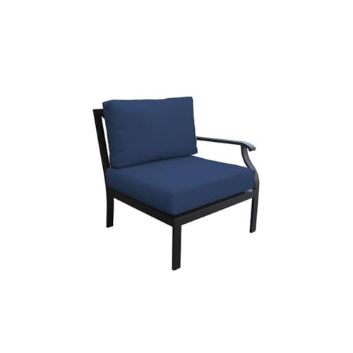 TK Classics Kathy Ireland Madison Ave. 5 Piece Aluminum Patio Furniture Set 05c in Navy - Thumbnail 4