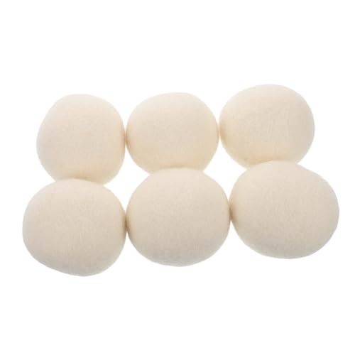 HIAKDOFT 6個除静?羊毛球 再利用可能なドライヤーボール 洗濯物の静電気防