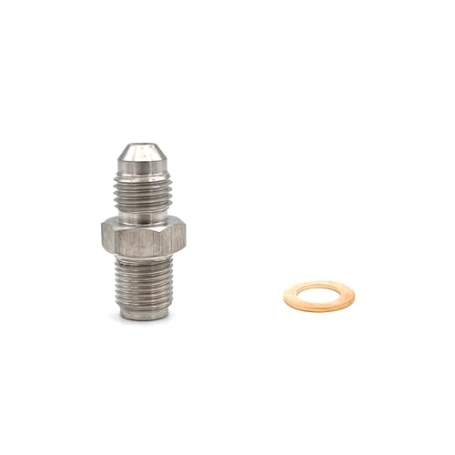 Image of Turbo Oil feed Restrictor for MINI Cooper S R55 R56 R57 R58 R59 R60 R61 1.6 Banjo Bolt Straight Adapter stainless steel 304 (AN4 TO M12*1.5)