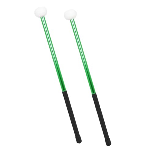 Set de 2 baquetas duales para bombo con cabeza de fieltro verde miniatura 7