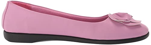 AmeriMark Classic Women Slip-On Rose Ballet Flat – Ladies Comfortable No-Skid Arch Support Dress Shoe with Floral Accents3