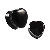 BWDHJLEY - Esparcidor de piedra, para mujer, piedra del corazón, color negro, para hombre, lóbulo, joyas, 2 piezas, 10mm, Piedra, No Gemstone