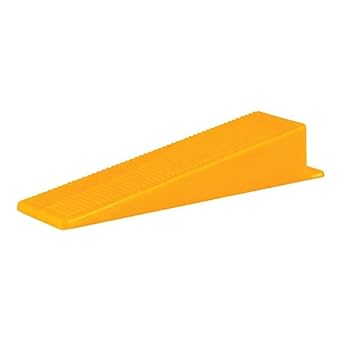 Amcrete Tile Leveling System WEDGES ONLY Wall Floor Spacer Tool - 50 WEDGES - Yellow (WEDGES ONLY, 50)