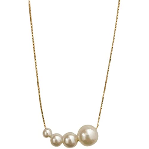 Collier de perles argent 925 femmes chaîne clavicule simple et tendance mode