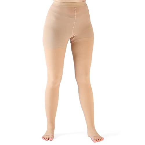 VARCOH Compression Socks for Women,Tights For Men & Women, Compression Stocking Best for DVT, Maternity, Pregnancy, Varicose Veins, Relief Shin Splints, Edema (M,Beige)