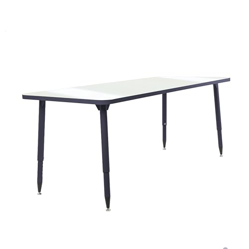 Image of Adapte Commercial Dry-Erase Classroom Activity Table - 30 inch x 72 inch Rectangle Whiteboard, ADA Compliant Tapered Legs, Glides & Casters Adjustable Height 22-34 inch Wheelchair Accessible, School Furniture