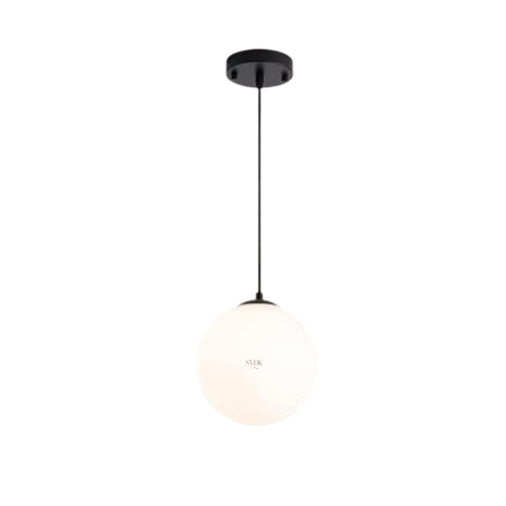 SVDK White Globe Hanging Light for Kitchen Island, White Frosted Pendant Lights for Dining Table (Single Ball 1 Pcs-image-37