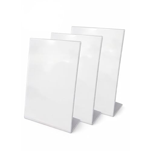 Image of (Pack Of 3) - 4X6 Inch (A6) Qr Code Scanner Stand, Acrylic Signage Holder -Photo Frames For Upi Payment, White