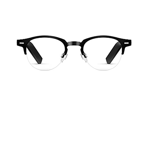 EAKA Lunettes 3ème génération Smart Glasses Appel HD | Conception Acoustique Ouverte | Connexion Intelligente | Durée de Vie de la Batterie Durable (Color : Round Semi Glasses)